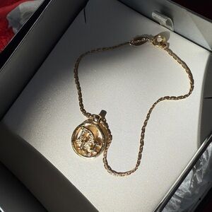 Vintage Christian Dior -CD logo cut chain bracelet in gold tone